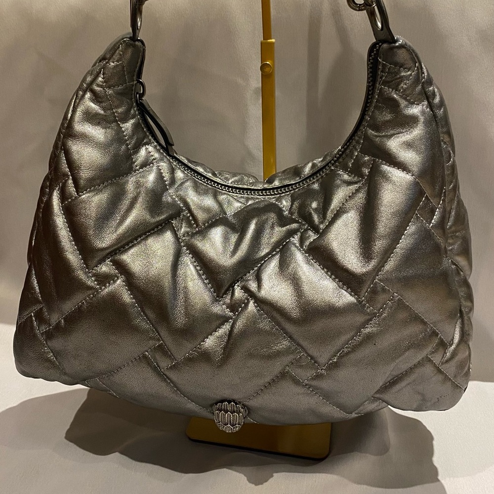 Kurt Geiger Metallic Silver Quilted Shoulder Bag